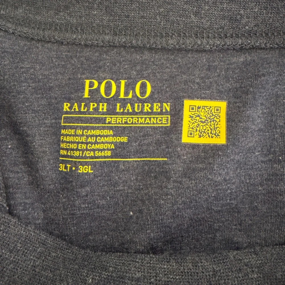 Polo Ralph Lauren Henley Shirt Mens 3XL Performance Short Sleeve Navy Blue
